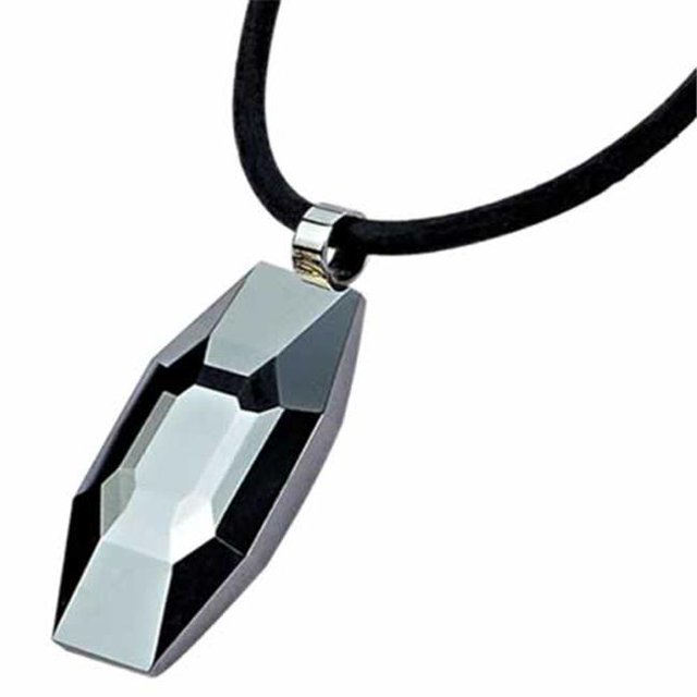 Diamond-Cut Tungsten Pendant with Leather Necklace