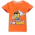 thumbnail image 1 of Camiseta Kawaii Fun Squad Boys de algodón con estampado de dibujos animados de manga corta para niñas, camiseta informal de verano a juego de 2 a 16 años zhangyuxiang LED, 1 of 2
