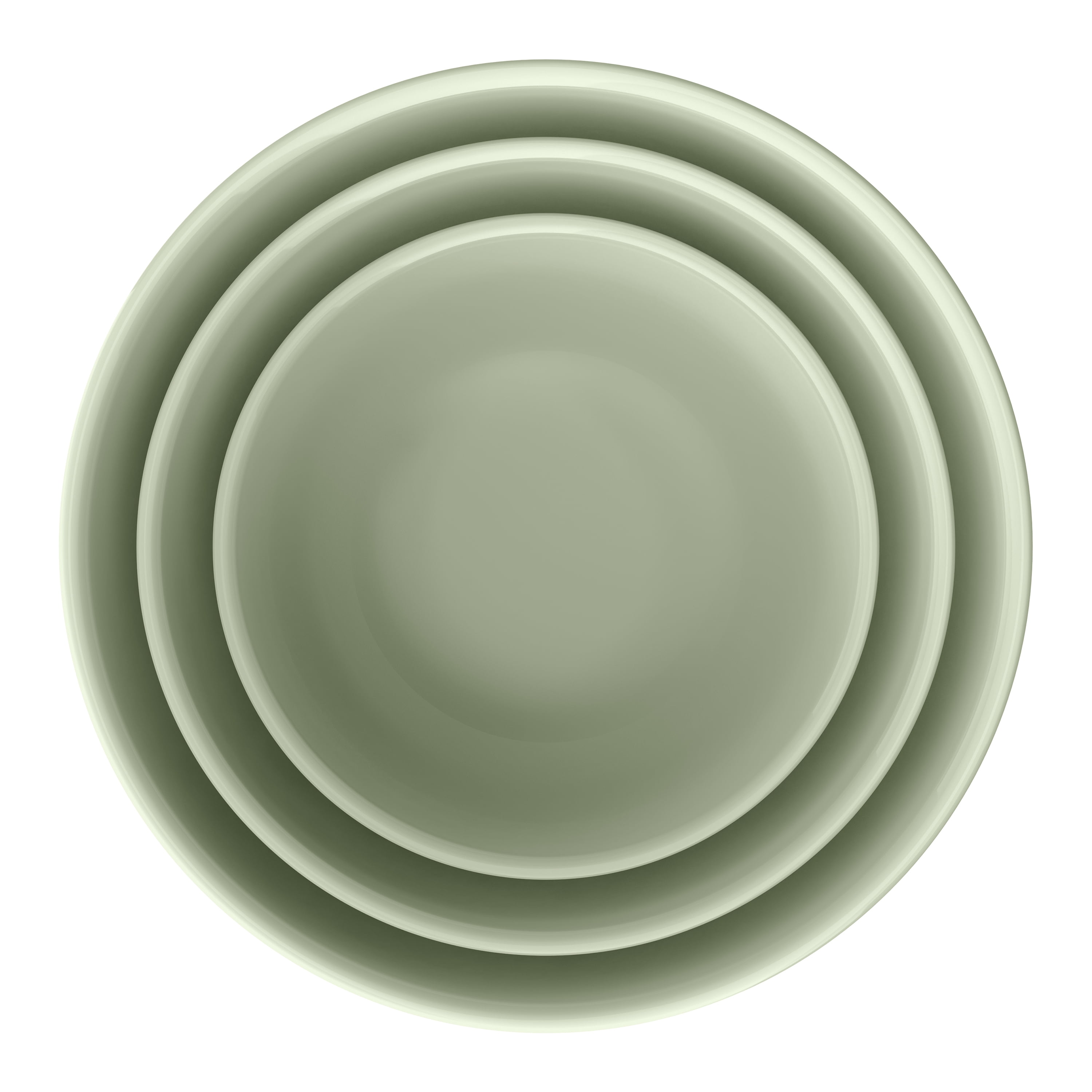 Beautiful 3-Piece Stoneware Nesting Mixing Bowl Set,Sage Green by Drew Barrymore