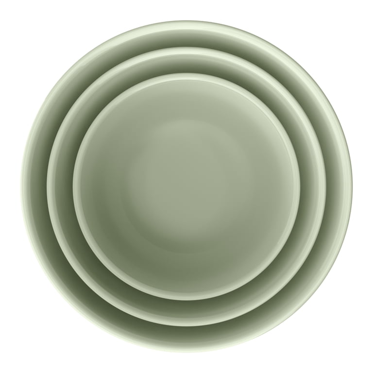 Beautiful by Drew Barrymore 3-Piece Stoneware Nesting Mixing Bowls, Sage Green photo 2