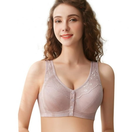 

Spdoo Nursing Bras for Women Cotton Maternity Wire Free Pregnant Feeding Front Button Open Bra Bean Paste 42B