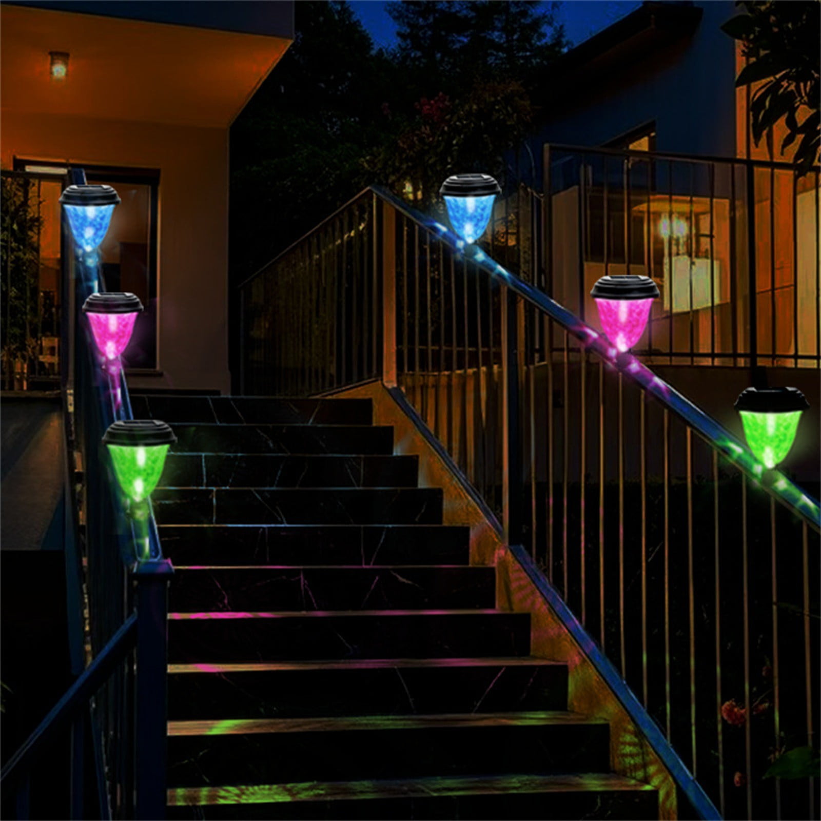 4 Pack Solar LED Pool Accent Lights, Waterproof Outdoor Fence Mounted Night Lights, Energy Efficient Pool Decor Accessories for Above Ground Pool Patio Garden Decor