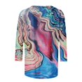 thumbnail image 5 of Womens' Fashion 3/4 Sleeve Plus Size Shirts Tops Spring And Summer Print Top Collar Button Sexy Shirt 3/4 Sleeve Long Sleeve V Neck Top/Shirt Gifts for Womens, 5 of 7