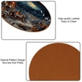 thumbnail image 5 of Christmas 6pcs Round Microfiber Leather Coasters, 11x11 cm/4.3x4.3 in - Premium Table Drink Coasters Set for Home and Office, 5 of 6