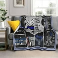 thumbnail image 2 of Police Officer Gifts Blanket 50"x60", Police Gifts for Men/Women - Best Birthday Gift Ideas for Police Officer, Funny Gifts for Policeman Appreciation, Academy Graduation Gifts Throw Blankets, 2 of 6