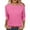 Hot Pink, variant on Lisingtool Womens Tops Casual 3/4 Sleeve Crew Neck Shirts Loose Fit Tunic Blouses Summer Tees Pink