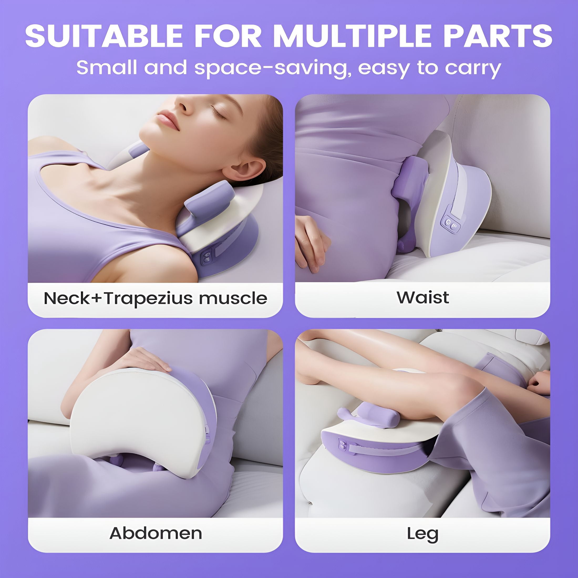 XIRQI Neck Massager - Neck Massager Pillow with Heat, Shiatsu Back and Shoulder Massage with Deep Tissue Kneading, Portable Cervical Traction Device for Full Body Muscle Pain Relief