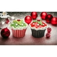 thumbnail image 2 of Ceramic Christmas Salt and Pepper Shakers Holly Cupcake 2.875 Inch Holiday Decor, 2 of 3