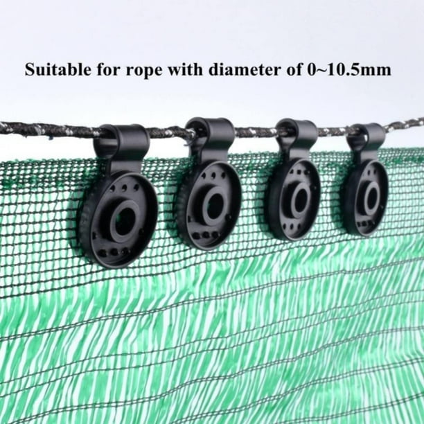 SPORTARC Lot De 100 Clips Ronds Plastique Noir Pour Filet D’Ombrage – Fixation Facile, Traitement UV, Diamètre 10 Mm