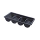 thumbnail image 3 of Contenedor para cubiertos de 4 compartimentos Bandeja organizadora para cubiertos Cucharas Tenedores Cubiertos Cubiertos negro, 3 of 9