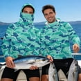 thumbnail image 3 of SEANATIVE Long Sleeve Sun Shirts for Men Fishing Hiking Running Tops Sun Hoodie Lightweight Breathable UV Protection Long Sleeve Rash Guard, S, Brachiosaurus Dinosaur Green Teal Camo, 3 of 7