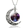 thumbnail image 1 of Collar de 12 constelaciones, signos del zodiaco, cabujón de cristal, colgante de luna creciente, collar de cadena de clavícula, regalos de cumpleaños para mujeres Tan Jianjun unisex, 1 of 2