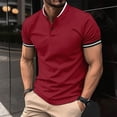 thumbnail image 2 of NOLDARES Men's Polo Short Sleeve Casual Slim Fit Shirts Designed Classic Cotton Vacation Shirts(Red,M), 2 of 9