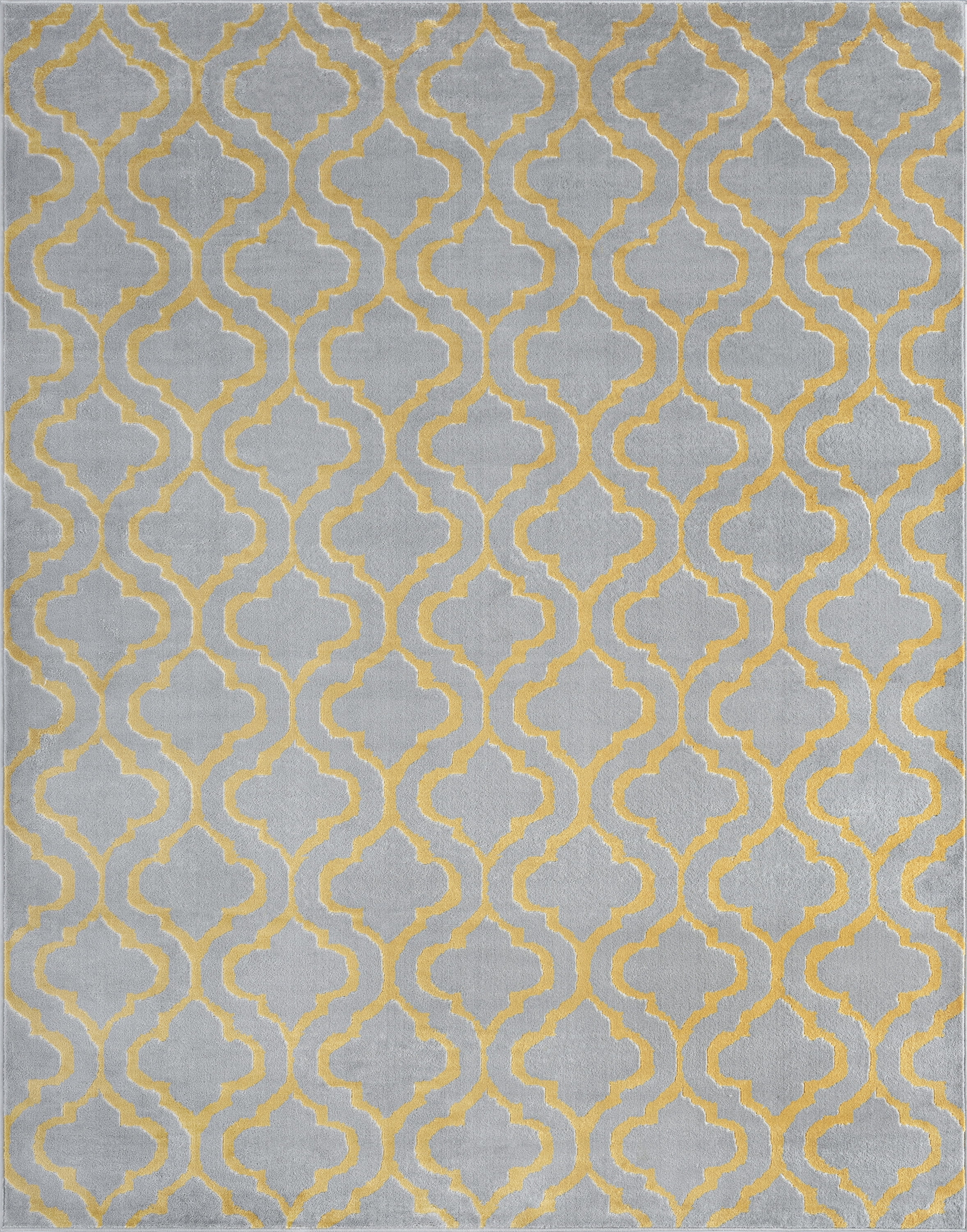 Transitional 5x8 Area Rug (5'3'' x 7'3'') Geometric Yellow, Gray Living Room Easy to Clean