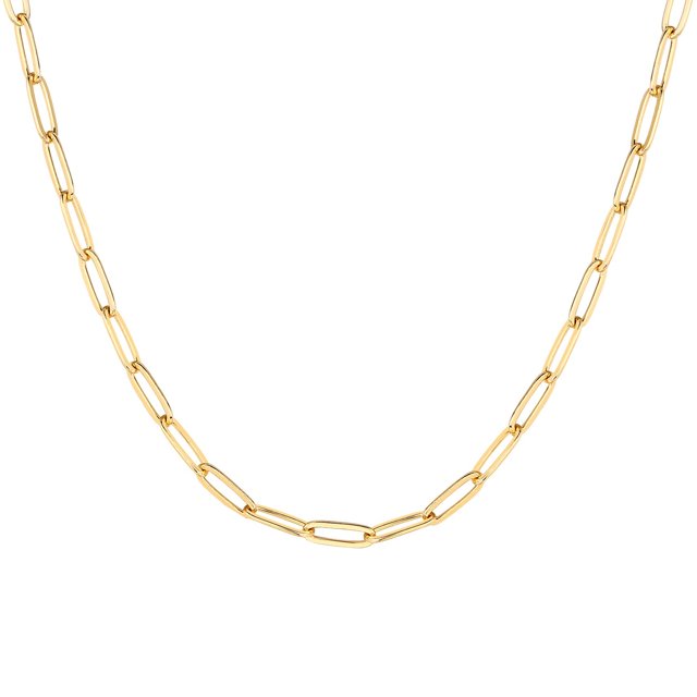 Collar PAVOI: cadena con clip de oro amarillo chapado en oro de 14 quilates