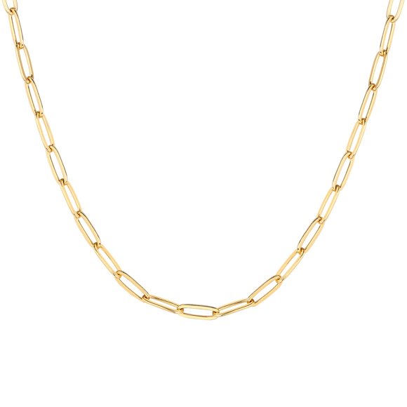 Collar PAVOI: cadena con clip de oro amarillo chapado en oro de 14 quilates
