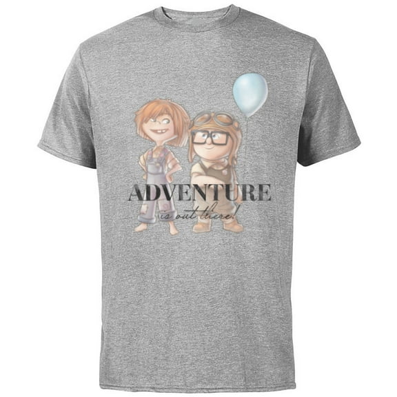 Disney 100 and Pixar’s Up Carl Ellie Adventure is Out There - Short Sleeve Cotton T-Shirt for Adults - Customized-Athletic Heather