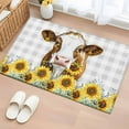 thumbnail image 2 of Bathroom Rugs 2x3 Ft, Farmhouse Cow Non Slip Area Rugs for Kitchen Bedroom Entryway, Vintage Country Sunflower Gray Plaid Washable Carpet Runner Rug Floor Mats for Bedroom Home Decor, 2 of 9