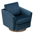 thumbnail image 2 of CHITA Modern Fabric Swivel Accent Chairs with Foam Cushion&Wood Base, Living Room Armchairs, Blue, 2 of 8