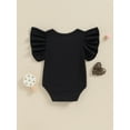 thumbnail image 4 of Bagilaanoe Newborn Baby Girl Boy Summer Rompers Letter Print Flying Sleeve Bodysuits 3M 6M 12M 18M Infant Casual One Piece Short Jumpsuit, 4 of 7