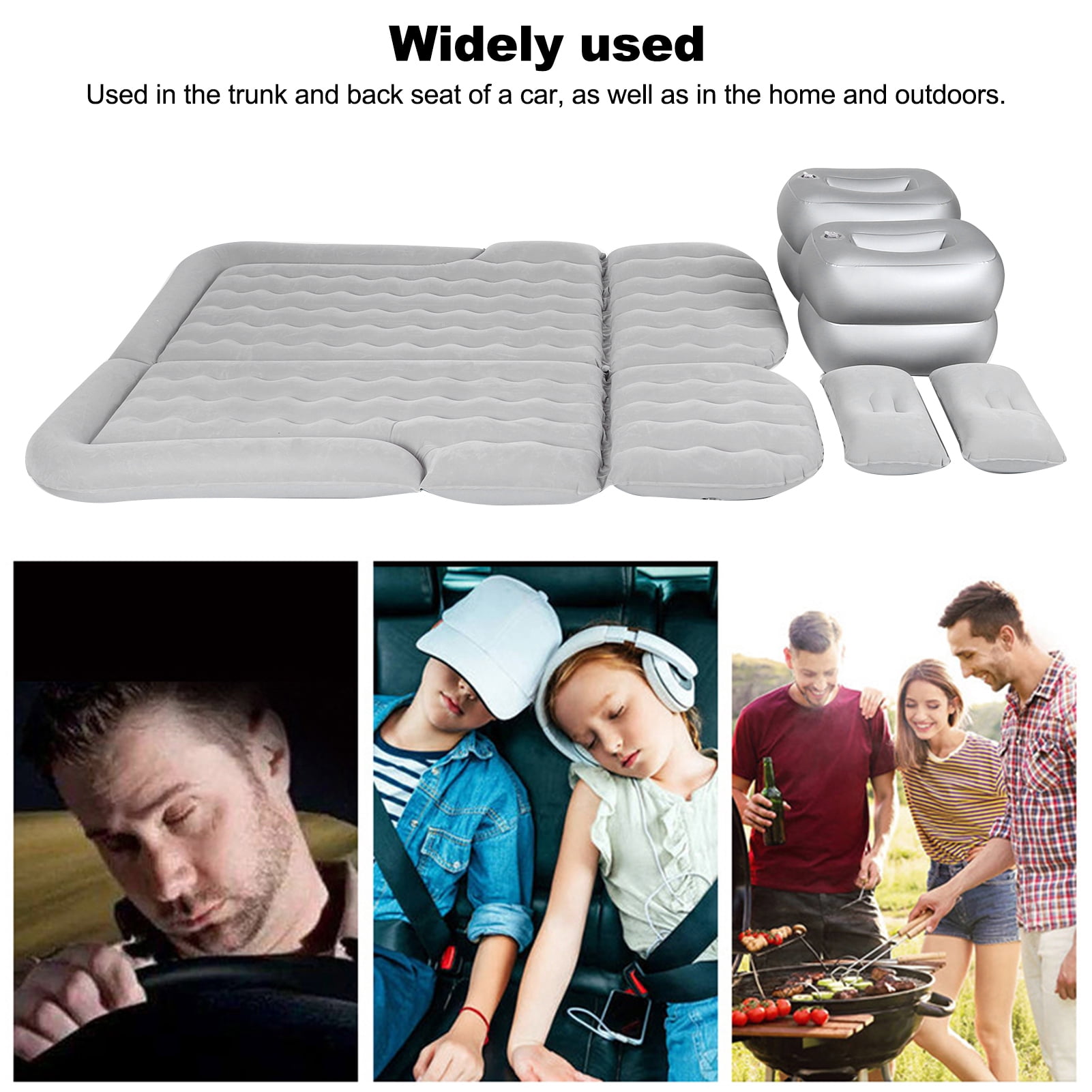 Octpeak Car/Travel Inflatable Bed,Thickened Air Mattress Sleeping Pad Camping Accessory,Grey