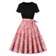 thumbnail image 1 of Vestido Corto de Verano Moda Impresa Manga Corta Cuello Redondo, Estilo Casual para Ocasiones Diarias, Primavera Y Clima Cálido, 1 of 6