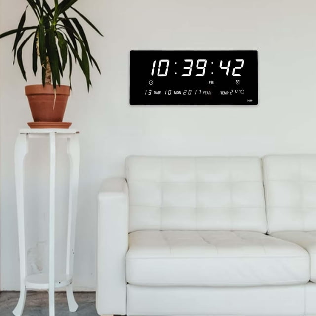 Reloj de pared LED eléctrico Colco Reloj despertador USB Temperatura Blanco