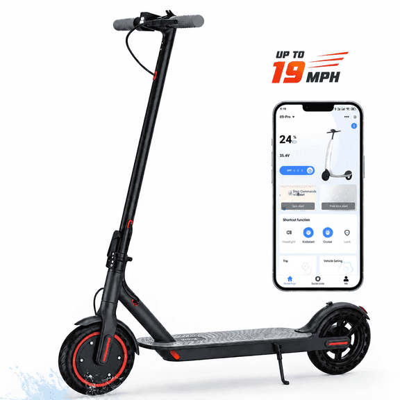 350W Foldable Electric Scooter for Adults, 8.5" Solid Tire 19mph , 21- Miles Range, Lightweight Commuting E Scooter with APP Control