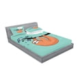 thumbnail image 2 of Animal Fitted Sheet & Pillow Sham Set, Cartoon Design Print Sloth a Flirty Words So You Come Here Often Color Image, Decorative Printed 6 Piece Bedding Decor Set, Calking, Multicolor, by Ambesonne, 2 of 3