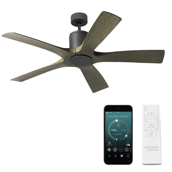 Aviator 54" Graphite/Weathered Gray Smart Ceiling Fan with Remote Control