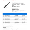 thumbnail image 2 of Rear Right Liftgate Lift Support 1 - Compatible with 2019 - 2022 Volvo XC40 - Autopart Premium, 2 of 2