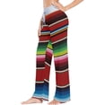 thumbnail image 2 of GZHJMY Women's Pajama Pants Mexican Serape Blanket Stripes Comfy Stretch Sleepwear Essentials womens Lightweight Lounge Terry Pajama Pant, Small, 2 of 7