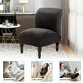 thumbnail image 5 of 2 Pack Stretch Armless Chair Covers Accent Chair Slipcovers Protector Modern Solid Velvet Slipper Chair Cover for Living Room (Gray), 5 of 7