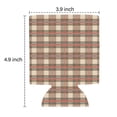 thumbnail image 3 of 2 Pcs Can Cooler Sleeves Insulated Collapsible Beer Sleeve Brown Lattice Plaid Soda Beer Can Covers for Bulk for Soda, 3 of 3