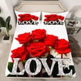 thumbnail image 2 of Castle Fairy Red Floral Rose Twin Sheet Sets,Romantic Flowers Bedding, 2 of 7