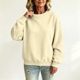 thumbnail image 4 of Womens Crewneck Pullover Tops Long Sleeve Solid Color Lightweight Casual Sweatshirts, 4 of 6
