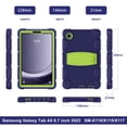thumbnail image 6 of XYX Case for Samsung Galaxy Tab A9 8.7 inch (SM-X110/SM-X115), Dual Layer Slim Heavy Shockproof Rugged Protective Cover Case with Kickstand (Navy Lime), 6 of 7