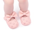 thumbnail image 2 of Gpaecead Baby Girls Bow Heart Embroidered Mary Jane Princess Shoes Faux Leather Soft Sole First Walker Flats For Daily Wear Pink, 2 of 7