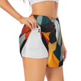 thumbnail image 3 of Lsque Geometric Cube Pattern Art Printed Women's Running Shorts with Liner Pockets,Elastic Quick Dry Workout Athletic Gym Yoga Shorts,Womens High Waist Shorts-Small, 3 of 9