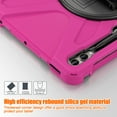 thumbnail image 4 of ELEHOLD Rugged Case for Samsung Galaxy Tab S9 Plus / Tab S9 FE Plus 12.4" Tablet, Heavy Duty Shockproof Rotating Stand Handstrap Pen Holder Case with Shoulder Strap for Galaxy 12.4 Inch,Rose, 4 of 10