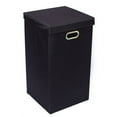thumbnail image 3 of BirdRock Home Single Linen Laundry Hamper with Lid and Removable Liner - Black, 3 of 5