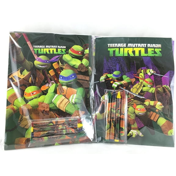 Party Favors Ninja Turtles Coloring Book & Crayon Set 12 Pack ( Assorted Style)
