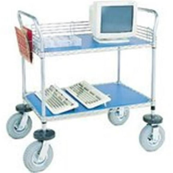 2 Shelf Computer & Instrument Cart, Chrome - 24 x 60 x 44 in.