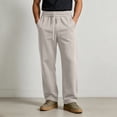 thumbnail image 2 of Cotton Casual Sweatpants for Men Plus Size Straight Leg Open Bottom Athletic Pants with Pockets Trendy Elastic Waist Joggers Workout, 2 of 6