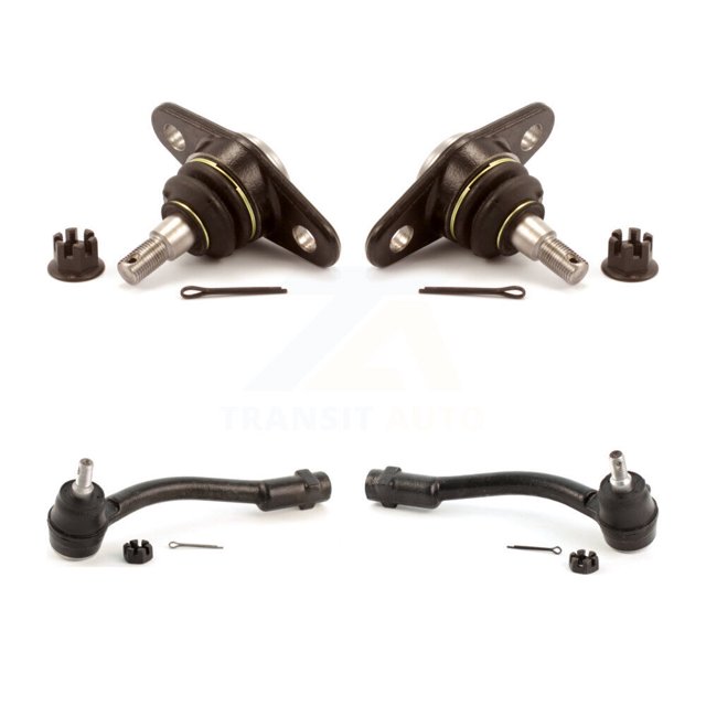TOR Front Suspension Ball Joint and Tie Rod End Kit for Car 2006-2011 Kia Rio Rio5 - Left Right Side (Driver Passenger) KTR-102436