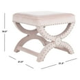 thumbnail image 6 of SAFAVIEH Mystic Glam Upholstered Square Ottoman w/ Silver Nail Heads, Blush Pink, 6 of 7