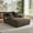 Brown, variant on Aukfa Oversized Chaise Lounge Chair Indoor with Cup Holder & Side Pocket, Faux Fur Sleeper Chair for Living Room, Bedroom,Pink
