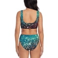 thumbnail image 3 of Honeii Colorful Rainbow Glitter Print Women’s Bikini Set,Two Piece Swimsuit Bathing Suits,Stylish High Elasticity Swimwear for Beach and Pool, 3 of 7