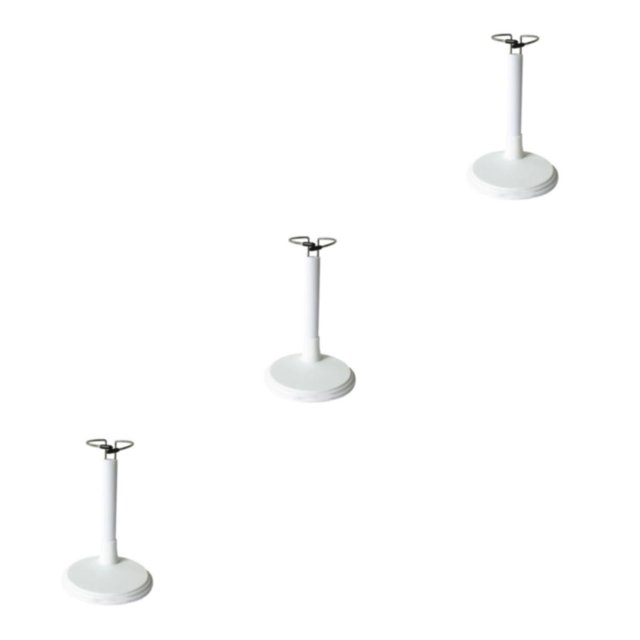 Ounissouiy Soporte de metal ajustable, resistente y duradero, de acero inoxidable, para anillo de PVC, para exhibir muñecas u osos, negro 35 Type1 NO1