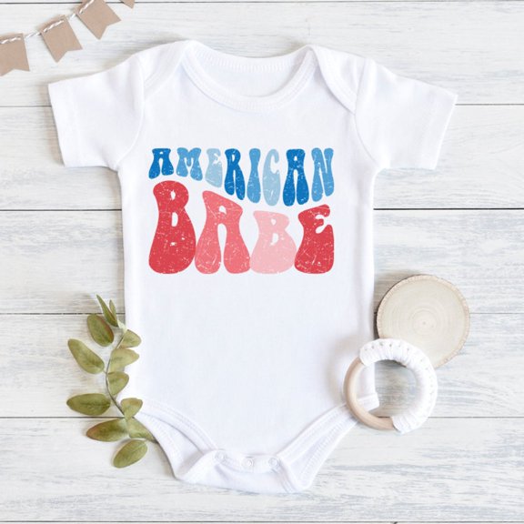 American Babe Baby Bodysuit, Fourth Of July Baby Outfit, 4Th Of July Baby Girl Outfit, Baby Girl Clothes, Baby Girl Outfit, 4Th Of July Cute Baby Onesie, BABY BODYSUIT LAT 4424